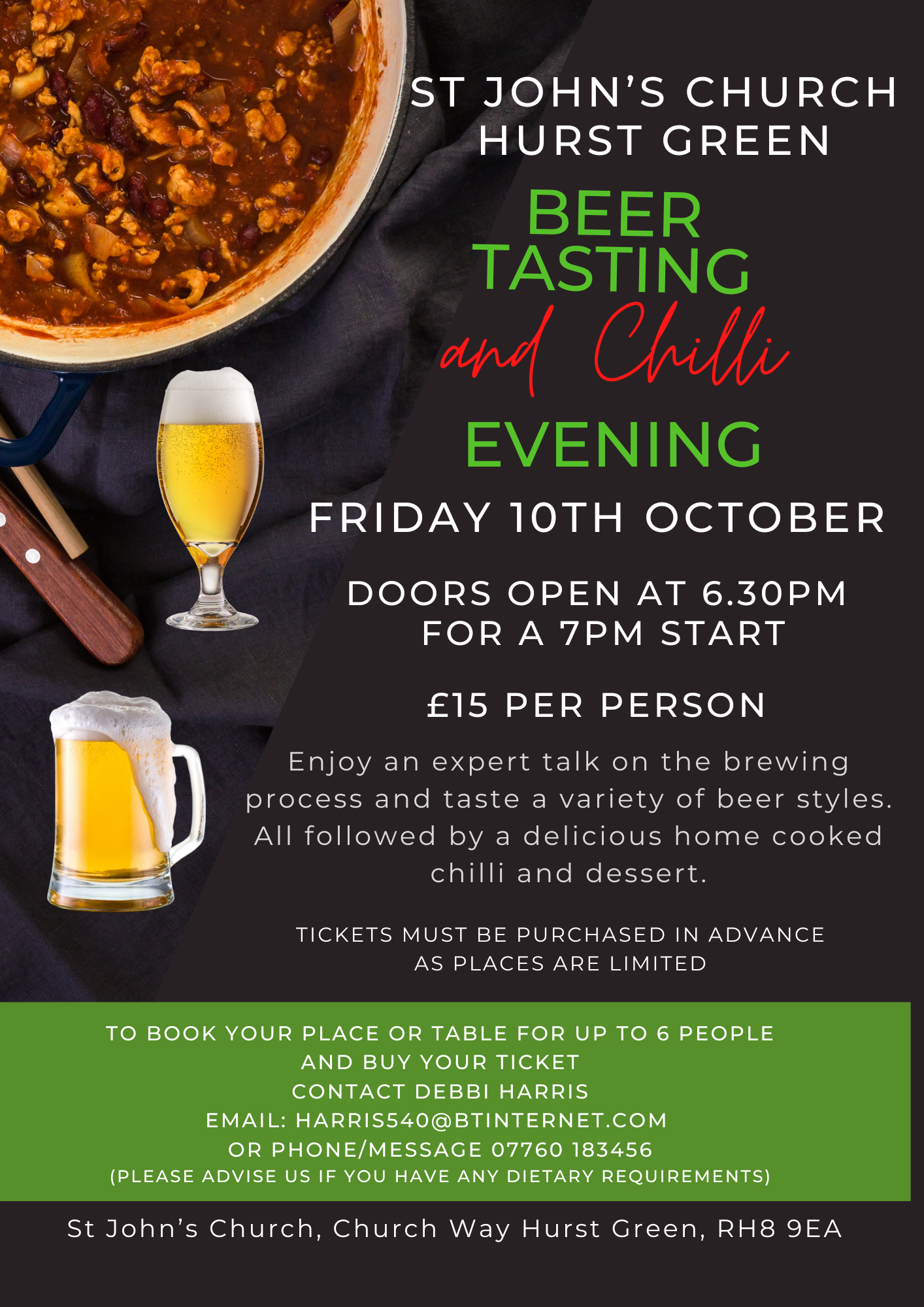 Beer tasting and chilli invite